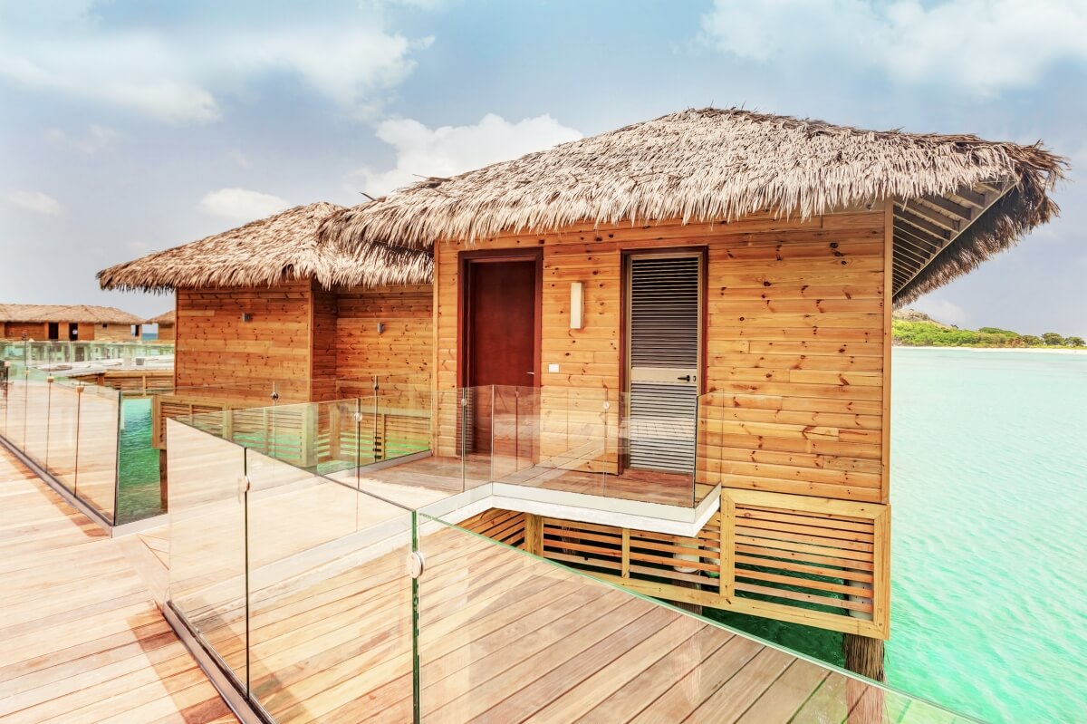 exterior of overwater bungalow at royalton antigua best overwater bungalows in the caribbean