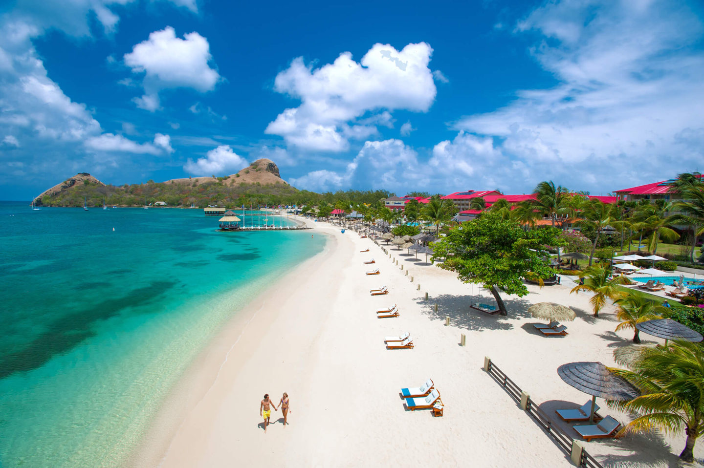 beach at sandals grande st lucian best overwater bungalows in the caribbean