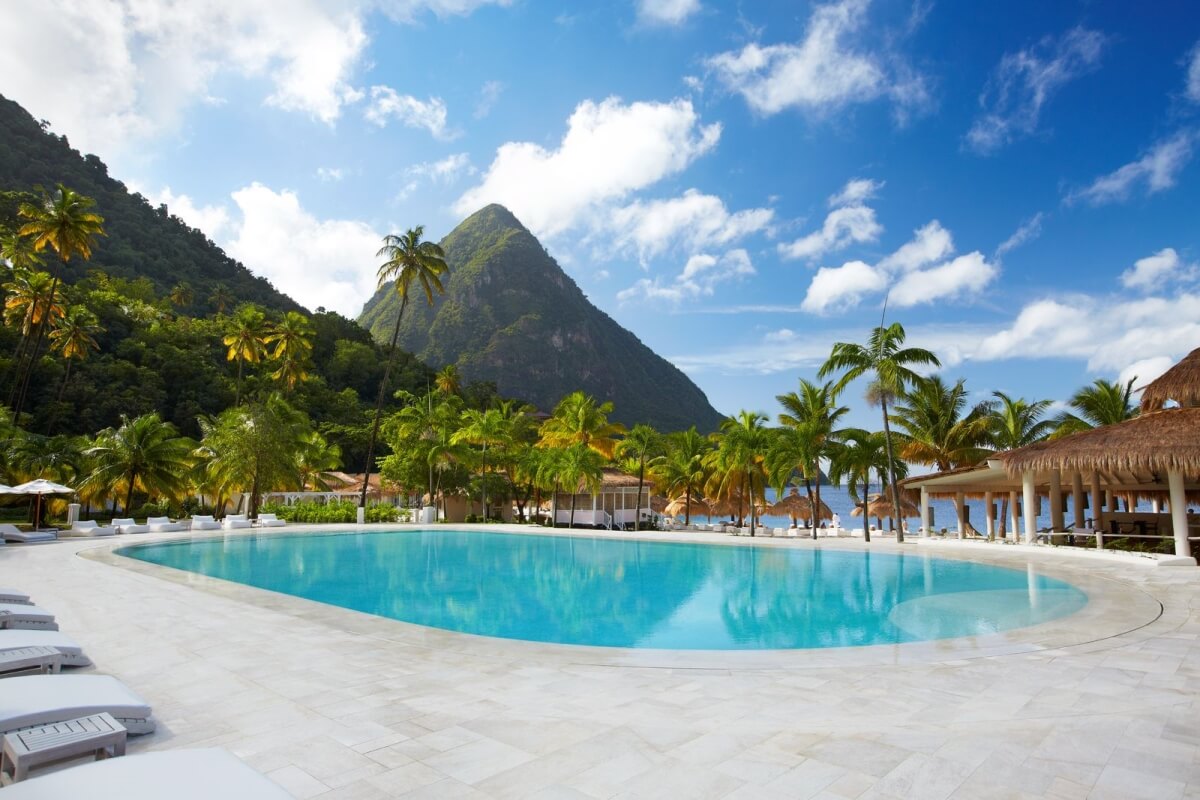 the pool view a view of the pitons at sugar beach viceroy st lucia