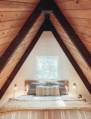 a-frame bed in lake tahoe airbnb