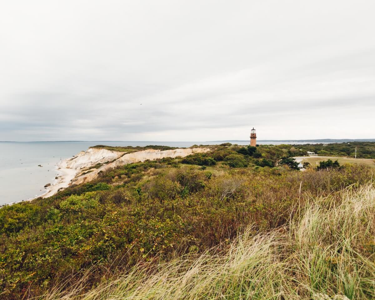 gay head lighthouse over cliffs at aquinnah martha's vineyard travel guide