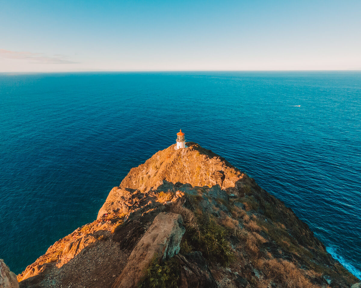 view of the makapuu lighthouse in oahu hawaii