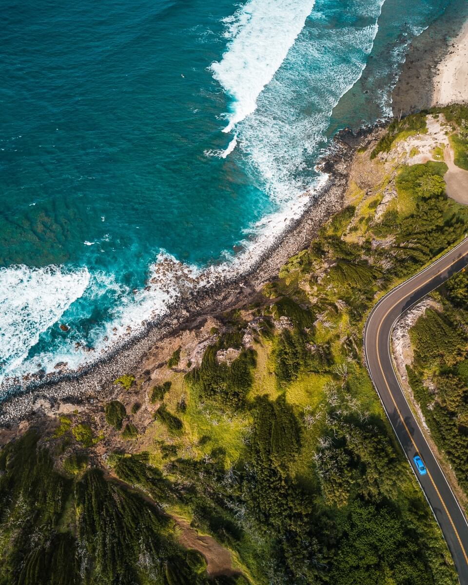 aerial view of lahaina coast in maui